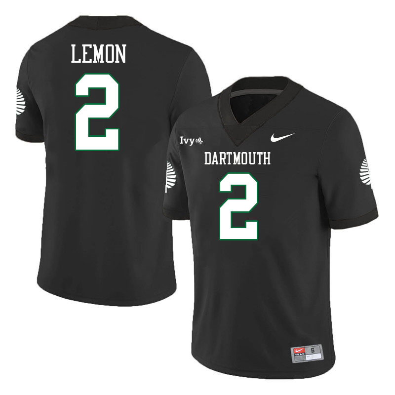 Dartmouth Big Green #2 Nick Lemon College Football Jerseys,Uniforms Stitched-Black